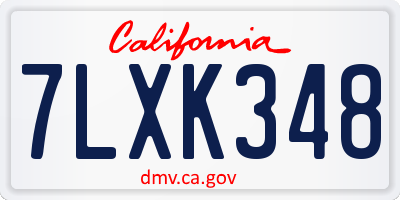CA license plate 7LXK348