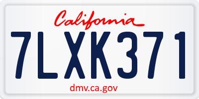 CA license plate 7LXK371