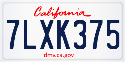 CA license plate 7LXK375