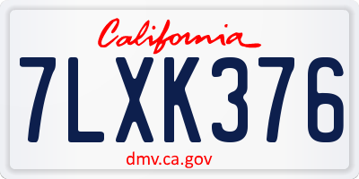 CA license plate 7LXK376