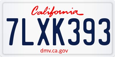 CA license plate 7LXK393