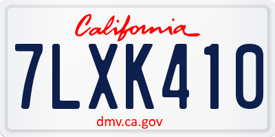 CA license plate 7LXK410