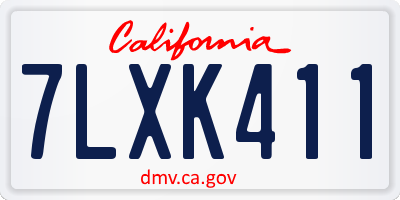 CA license plate 7LXK411