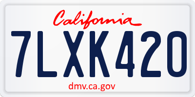 CA license plate 7LXK420