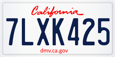 CA license plate 7LXK425