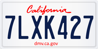 CA license plate 7LXK427