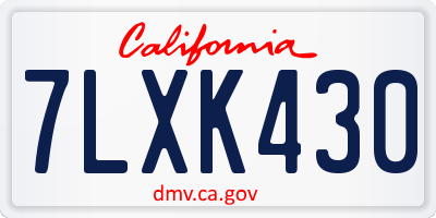 CA license plate 7LXK430
