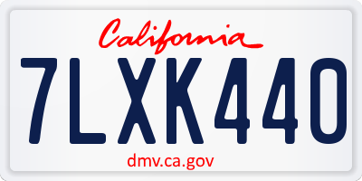 CA license plate 7LXK440