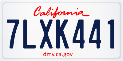 CA license plate 7LXK441