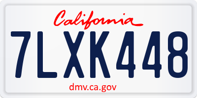 CA license plate 7LXK448