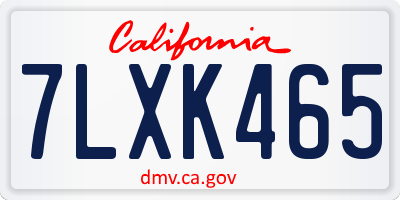 CA license plate 7LXK465