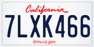 CA license plate 7LXK466