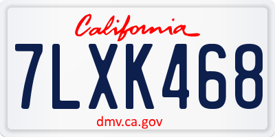 CA license plate 7LXK468
