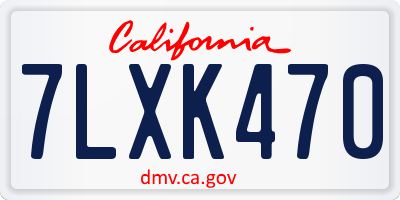 CA license plate 7LXK470