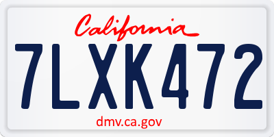 CA license plate 7LXK472