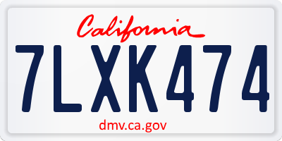CA license plate 7LXK474