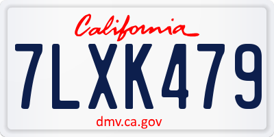 CA license plate 7LXK479