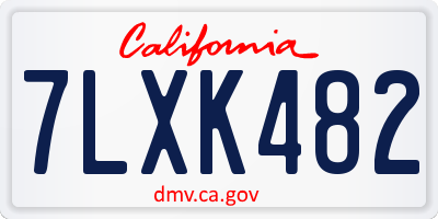 CA license plate 7LXK482