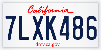 CA license plate 7LXK486