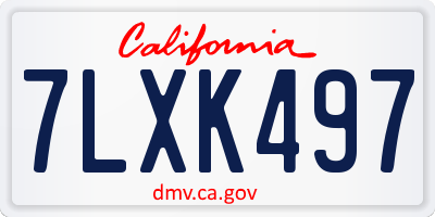 CA license plate 7LXK497