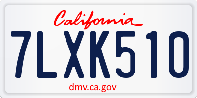 CA license plate 7LXK510
