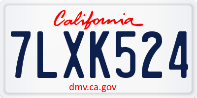 CA license plate 7LXK524