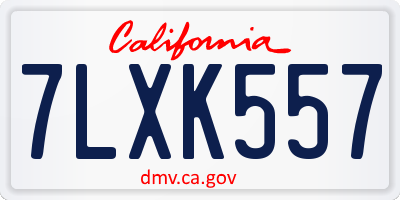 CA license plate 7LXK557