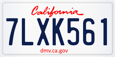 CA license plate 7LXK561