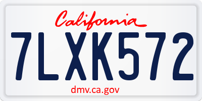 CA license plate 7LXK572