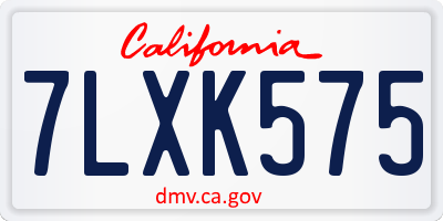 CA license plate 7LXK575