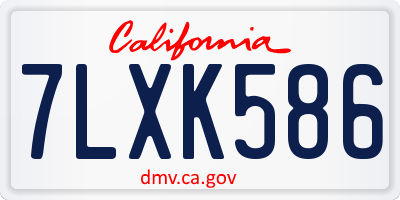 CA license plate 7LXK586