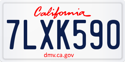 CA license plate 7LXK590