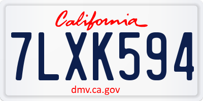 CA license plate 7LXK594