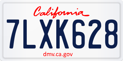 CA license plate 7LXK628
