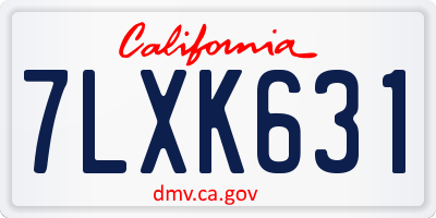 CA license plate 7LXK631