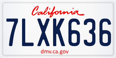 CA license plate 7LXK636