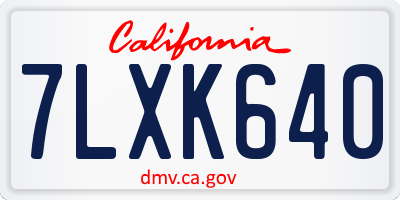 CA license plate 7LXK640