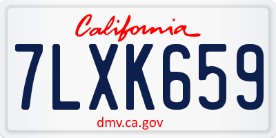 CA license plate 7LXK659