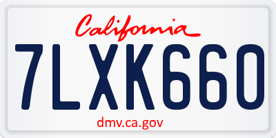 CA license plate 7LXK660
