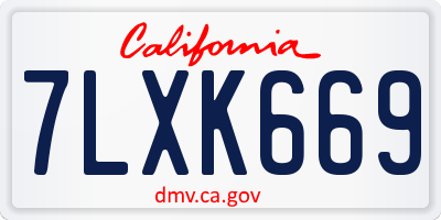 CA license plate 7LXK669