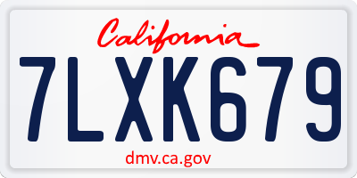 CA license plate 7LXK679