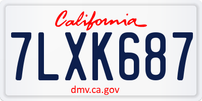 CA license plate 7LXK687