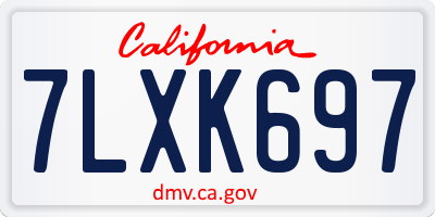 CA license plate 7LXK697