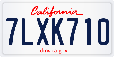 CA license plate 7LXK710