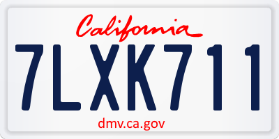 CA license plate 7LXK711