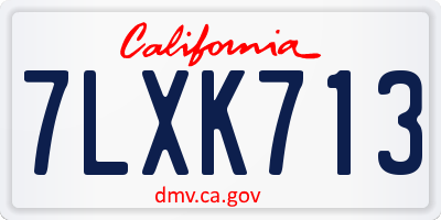 CA license plate 7LXK713