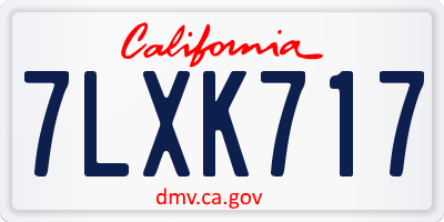CA license plate 7LXK717