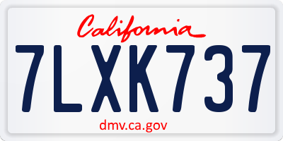 CA license plate 7LXK737