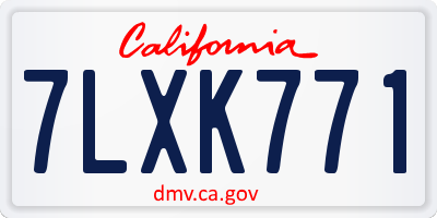CA license plate 7LXK771