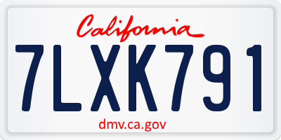 CA license plate 7LXK791